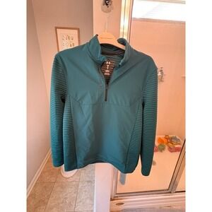 Under Armour Golf ColdGear 1/4 Zip Pullover Teal Textured Long Sleeve